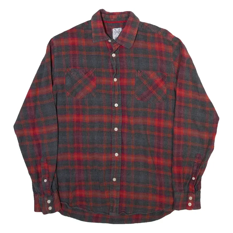 J.CREW Mens Flannel Shirt Red Check Long Sleeve M