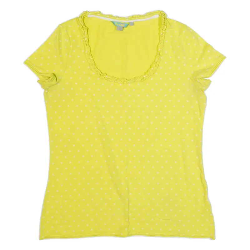 BODEN Womens Printed Top Yellow Polka Dot UK 14