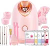 Pjordo Facial Steamer Spa Kit with 7 Skin Care Tools Nano Ionic Face Steamer for Deep Cleaning, Relaxing and Comfort