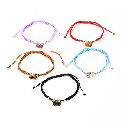 Adjustable Natural Gemstone Braided Bracelets