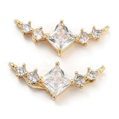 Brass Pave Clear Cubic Zirconia Pendants