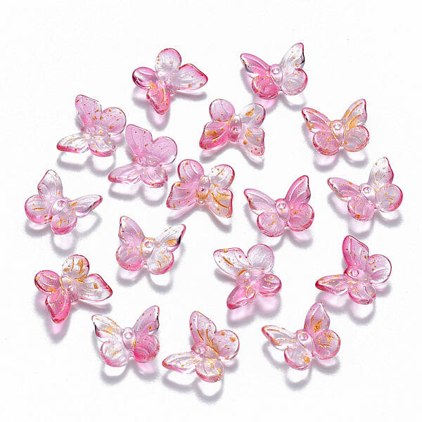 Two Tone Transparent Spray Painted Glass Charms