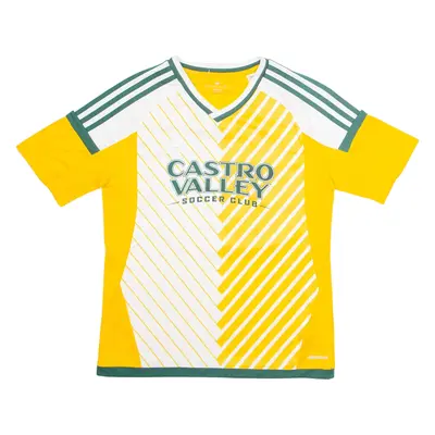 ADIDAS Castro Valley Soccer Club Boys T-Shirt Yellow USA V-Neck S