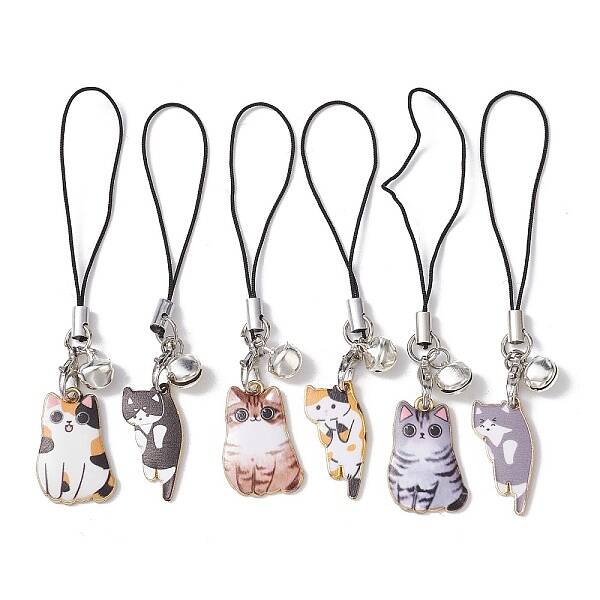 Cat Alloy Enamel Mobile Straps
