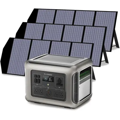 ALLPOWERS 2500W Solar Generator (R2500 + SP029 140W Solar Panel) R2500 +3PCS SP029 140W Solar Panel