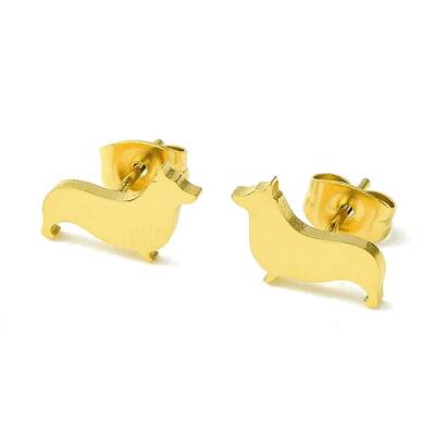 Cute Little Animal Theme 304 Stainless Steel Stud Earrings
