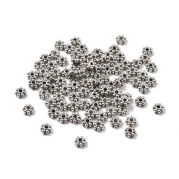 Tibetan Style Alloy Daisy Spacer Beads