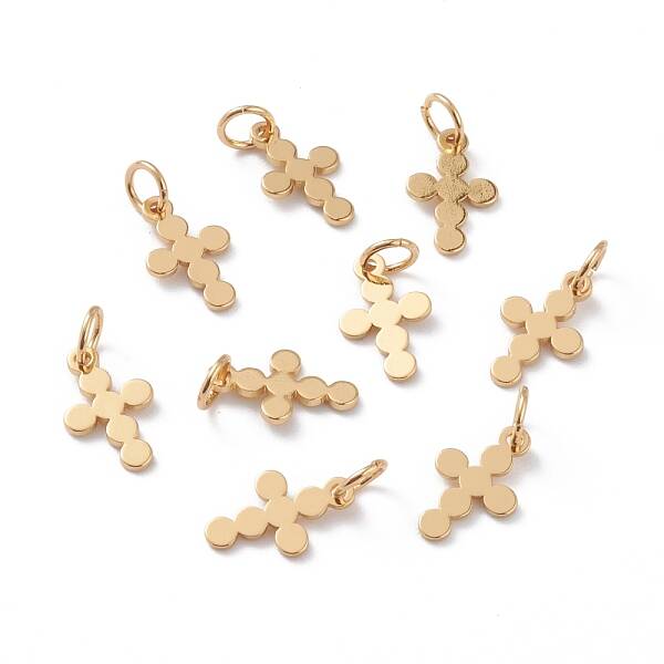 Brass Tiny Cross Charms