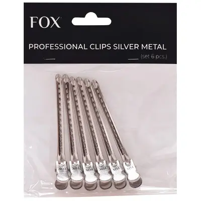 Fox Metal Hair Clips 6 Pieces