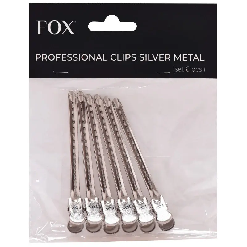 Fox Metal Hair Clips 6 Pieces