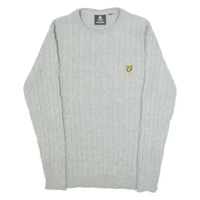 LYLE & SCOTT Mens Jumper Grey Cable Knit XL