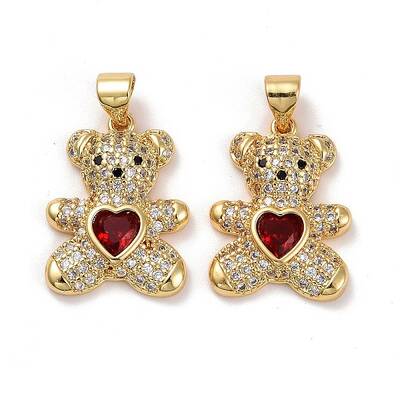 Brass Micro Pave Cubic Zirconia Pendants
