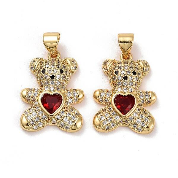Brass Micro Pave Cubic Zirconia Pendants