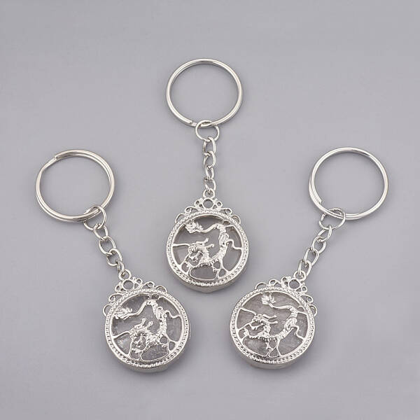 Natural Quartz Crystal Keychain