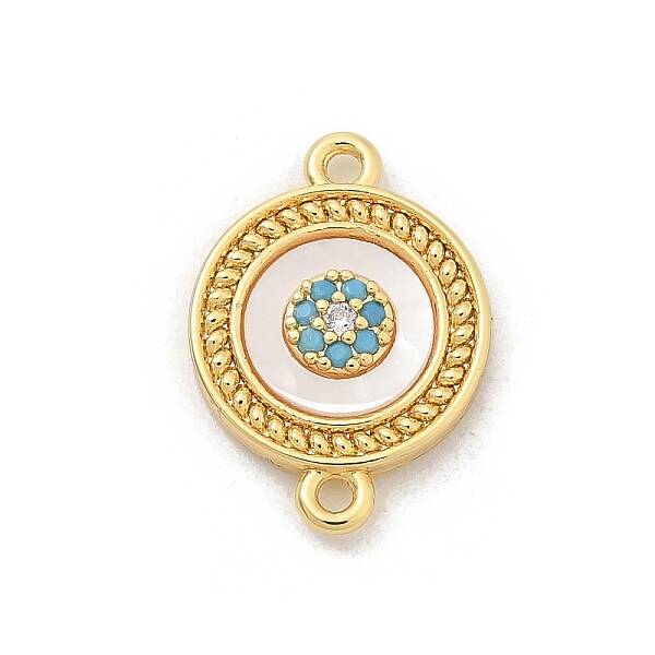 Brass Micro Pave Clear Cubic Zirconia Connector Charms