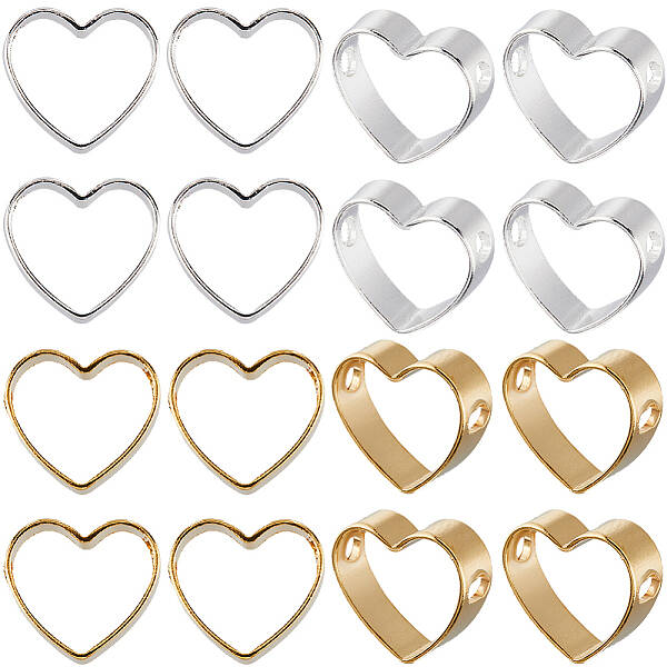 60Pcs 2 Colors Brass Bead Frame