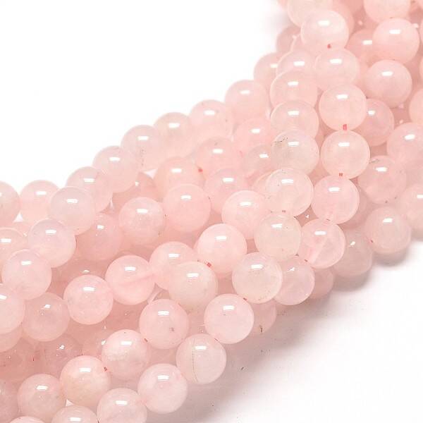 Natural Rose Quartz Round Bead Strands
