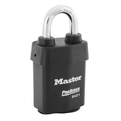 Master Lock Pro Series Weather Tough Ic Padlock Covered Laminated Steel, Interchangeable Core, Less Core, Body Width: 2-1/8 ...