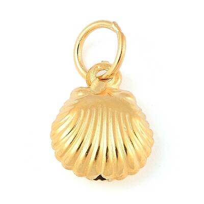 Fine Silver Sterling Silver Hollow Shell Shaped Charms with Jump Rings