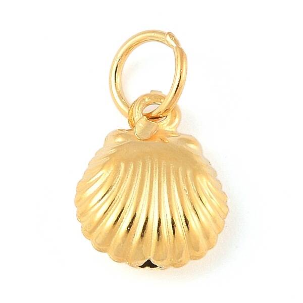 Fine Silver Sterling Silver Hollow Shell Shaped Charms with Jump Rings
