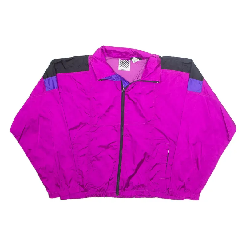 SUNBUSTER Womens Track Jacket Purple Nylon L