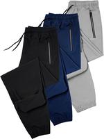 Men's Plain Jogger Pants, Casual Elastic Waist Pocket Trousers for All Seasons, Breathable Material Jogger Aesthetics, Fashio...