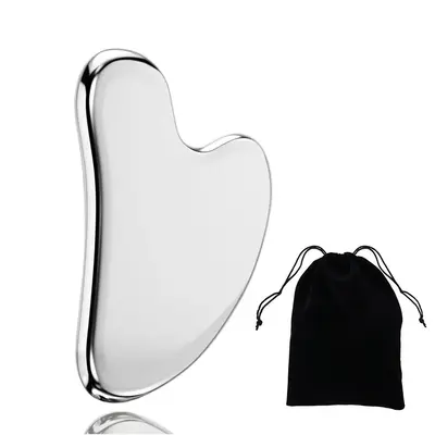 Stainless Steel Scraper Facial Massage Gua Sha Facial Tools Guasha for Face Metal Gua Sha Skin Massage Guasha Beauty Tool for...