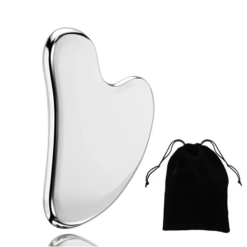 Stainless Steel Scraper Facial Massage Gua Sha Facial Tools Guasha for Face Metal Gua Sha Skin Massage Guasha Beauty Tool for...