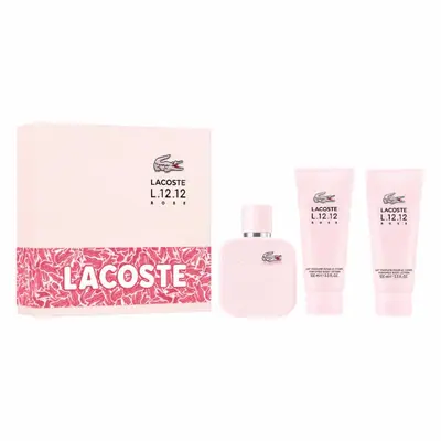 Lacoste L.12.12 Rose Eau de Parfum Spray 100ml Set da 3 Pezzi