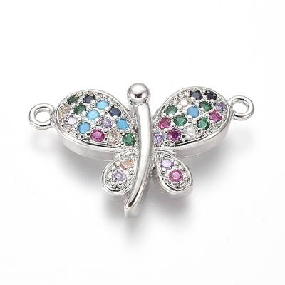 Brass Micro Pave Cubic Zirconia Links connectors