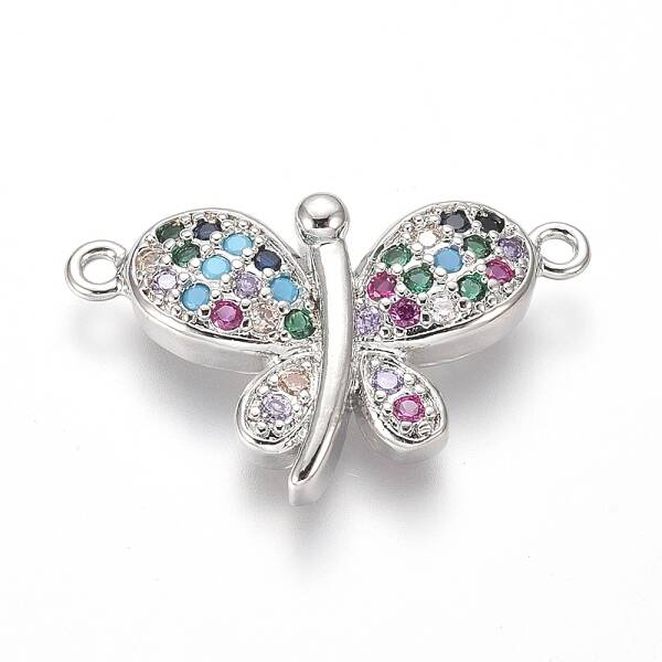 Brass Micro Pave Cubic Zirconia Links connectors