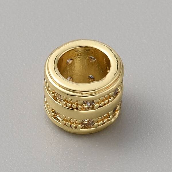 Brass Cubic Zirconia European Beads