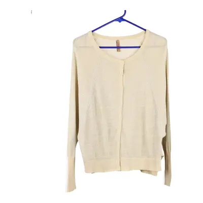 Please Cardigan - Small Beige Cotton Blend