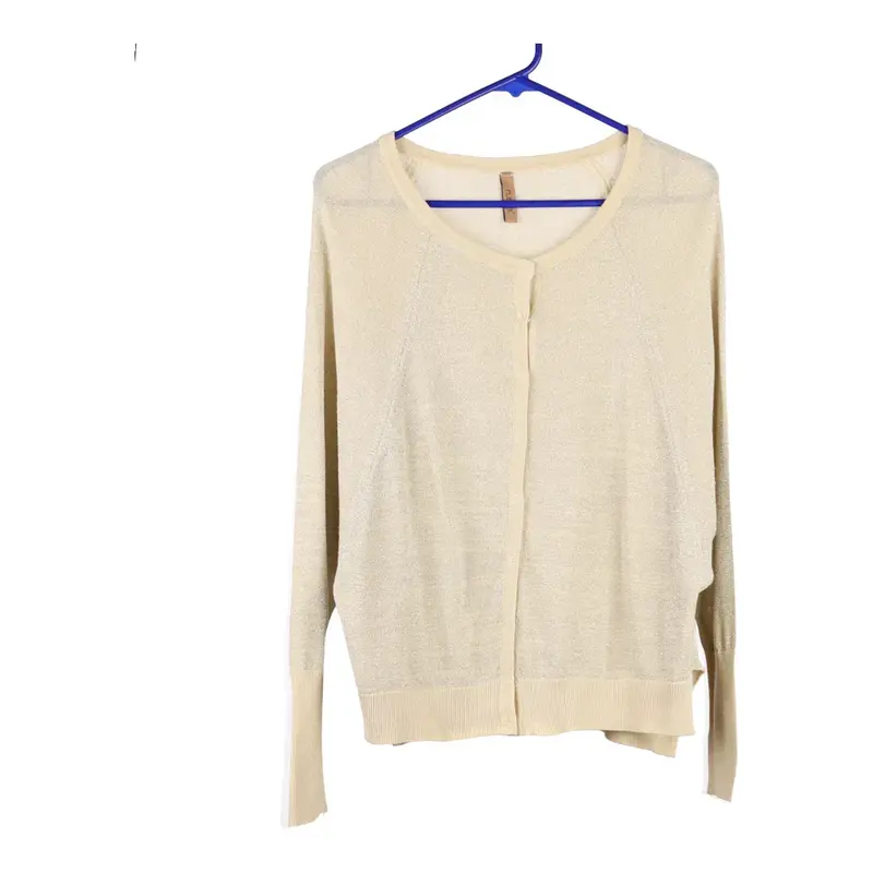 Please Cardigan - Small Beige Cotton Blend