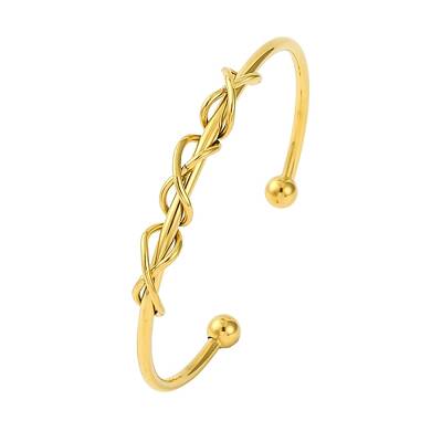 Ion Plating(IP) Infinity 304 Stainless Steel Cuff Bangles for Women