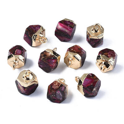 Assembled Synthetic Bronzite and Imperial Jasper Charms