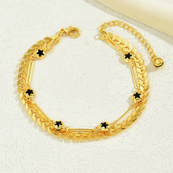 Beach Style Brass Cobs Chain Anklets