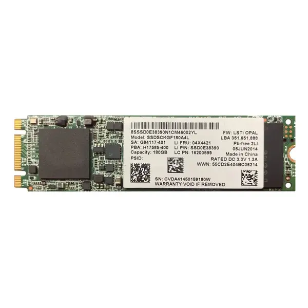 SSD0E38390 Lenovo 180GB MLC SATA 6GB/s M.2 2280 Internal Solid State Drive