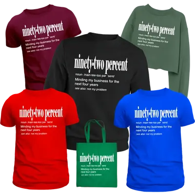 Ninety Two Percent White Mockups Screen Print Transfer