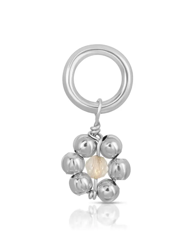 Flowercita April Quartz Charm | Metal Color: Silver