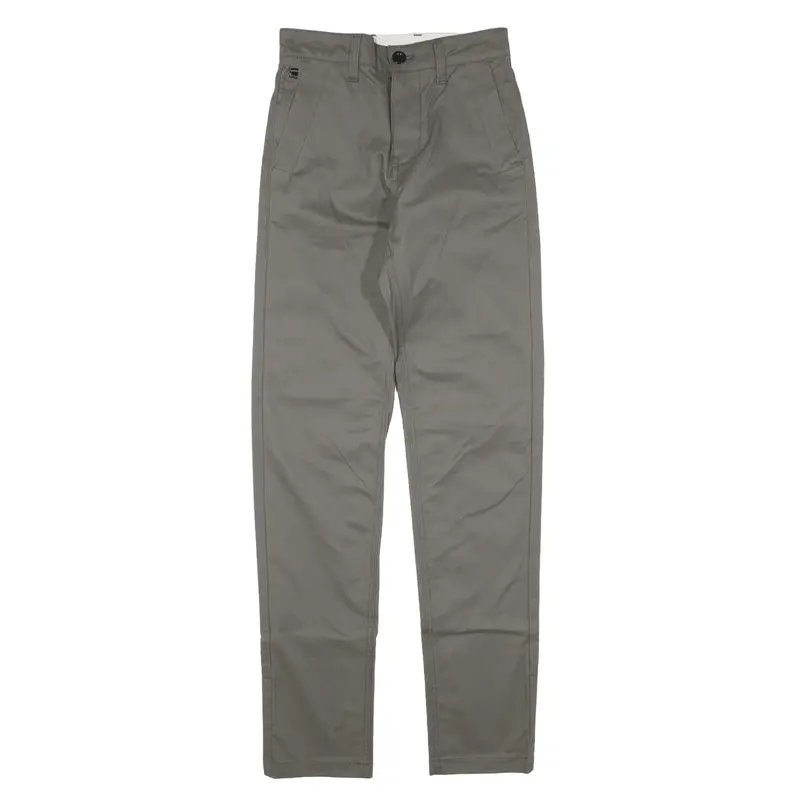 G-STAR Bronston Chino Trousers Grey Slim Straight Womens W24 L32