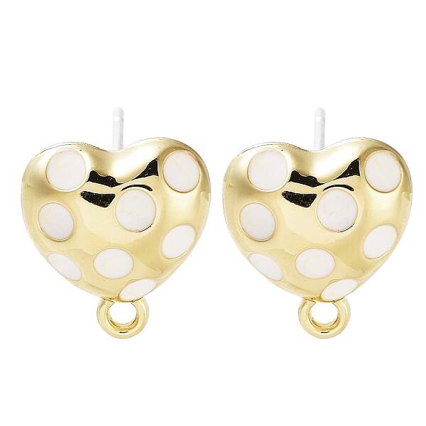 Golden Alloy Enamel Stud Earring Finding Accessories