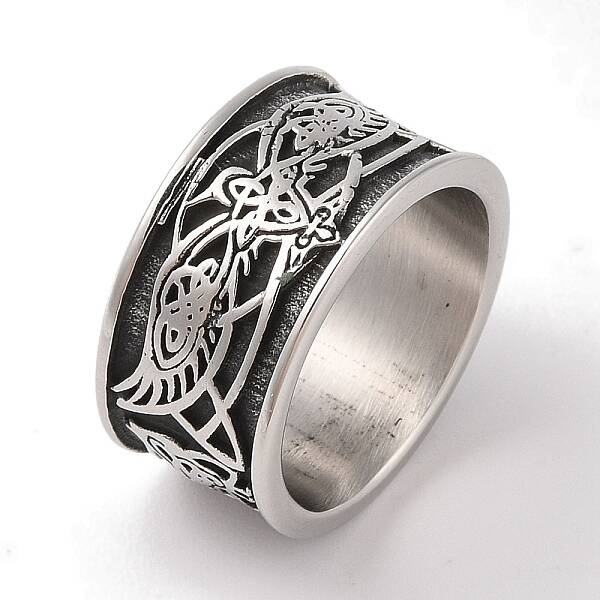 Viking Odins Raven Norse Wolf Finger Rings