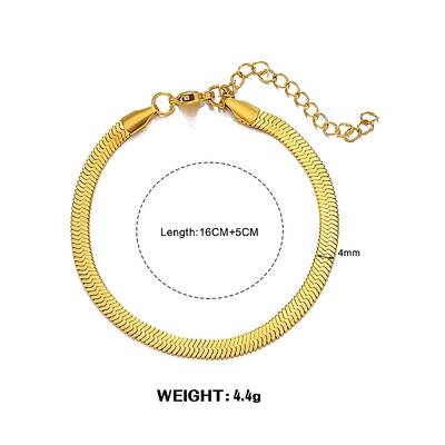 Stainless Steel Flat Snake Bone Chain Bracelets for Women Men