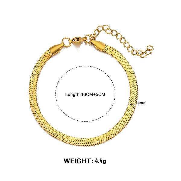 Stainless Steel Flat Snake Bone Chain Bracelets for Women Men