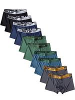 Men's Solid Color Letter Tape Waist Boxer Brief, Casual Comfy Breathable Underwear for Daily Wear, Underwear for All Seasons