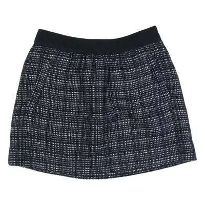 J.CREW Womens Pleated Skirt Black Short Wool Check S