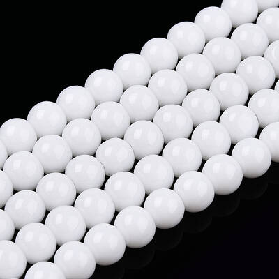 Opaque Solid Color Glass Beads Strands
