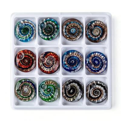 Handmade Silver Foil Lampwork Pendants