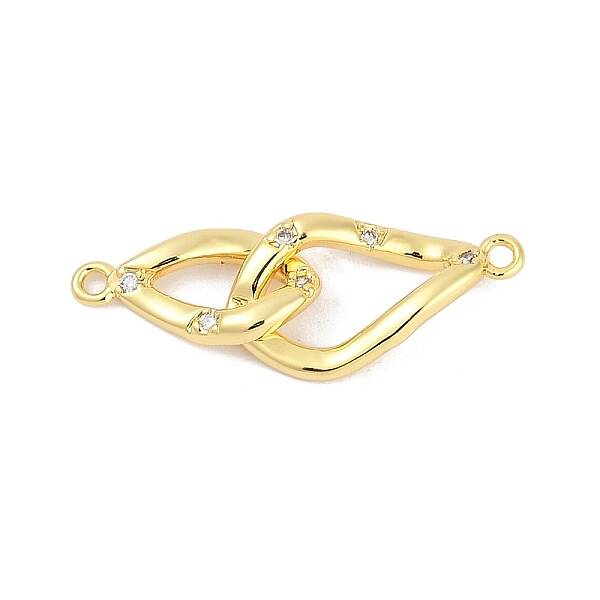 Brass Clear Cubic Zirconia Connector Charms